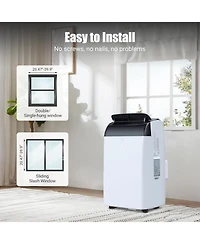 Xo 2-Piece Set of 14,000 Btu Portable Air Conditioners with 3-in-1 Cooling, Fan and Dehumidifier, Sleep Mode and Window Kit
