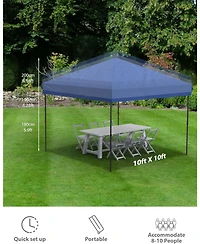 Xo 10x10 Ft Pop Up Canopy Tent with 4 Sidewalls, Waterproof Outdoor Canopy with Wheeled Carry Bag