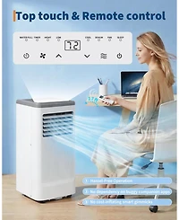 Xo 10,000 Btu Portable Ac with Heater, Remote, Led Display, Sleep Mode and Installation Kit for Up to 450 Sq. Ft