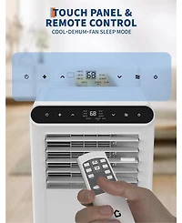 Xo 10,000 Btu Portable 3-in-1 Ac with Heat Mode, Remote, Led Display, Smart/Sleep Mode and Window Kit for Up to 450 Sq. Ft
