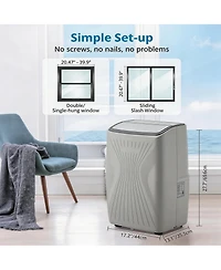 Xo 14,000 Btu Portable Ac, 5-in-1 Cooling, Dehumidifier, Fan, Auto and Sleep, Remote