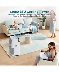 Xo 12,000 Btu Portable Ac for Up to 550 Sq. Ft. with Cooling, Fan and Dehumidifying, Remote, Backlit Led Panel, 24H Timer
