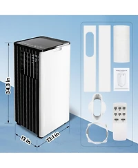 Xo 8,000 Btu Portable Ac for Rooms up to 350 Sq. Ft. with Cooling, Dehumidifier and Fan, Sleep Mode, Remote