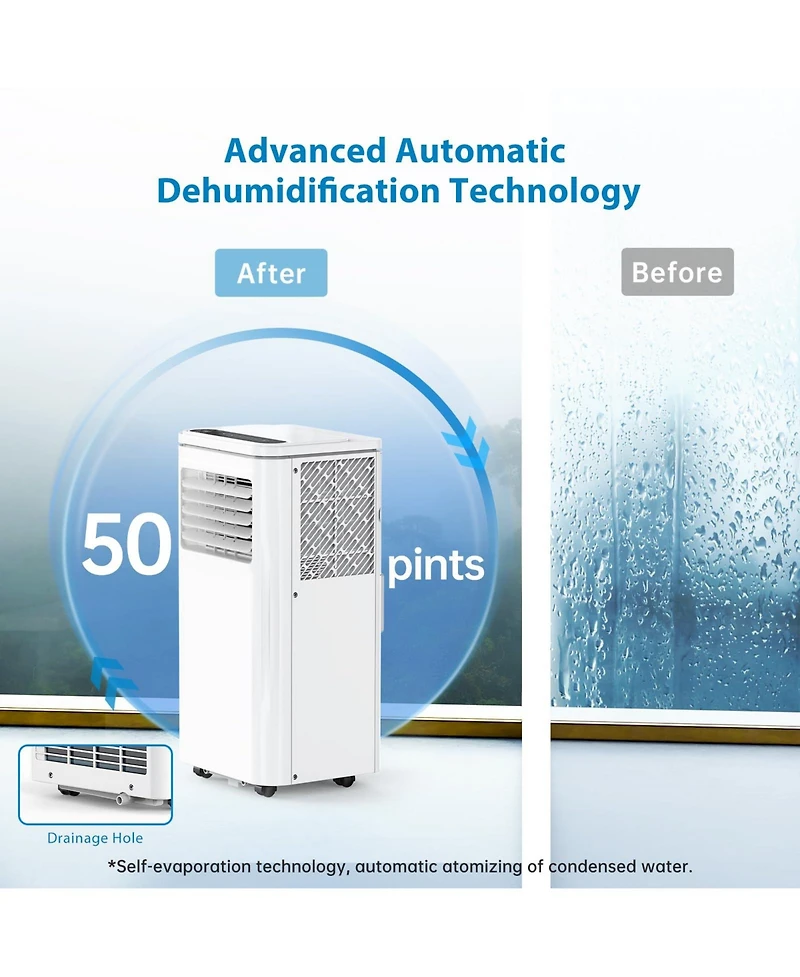 Xo 8,000 Btu Portable Ac, Quiet Cooling, Dehumidifier and Fan for Rooms Up to 350 Sq. Ft., Remote, Timer, Window Kit