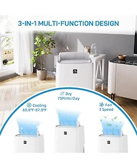 Xo 14,000 Btu Portable Air Conditioner for Rooms up to 750 Sq. Ft., 3-in-1 Cooling, Dehumidifier and Fan, Sleep Mode