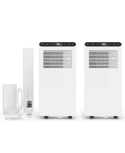 Xo 2-Piece Set of 8,000 Btu Portable Air Conditioners with 4-in-1 Cooling, Dehumidifier, Fan and Sleep Modes, Quiet 48 dB