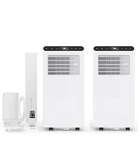 Xo 2-Piece Set of 8,000 Btu Portable Air Conditioners with 4-in-1 Cooling, Dehumidifier, Fan and Sleep Modes, Quiet 48 dB