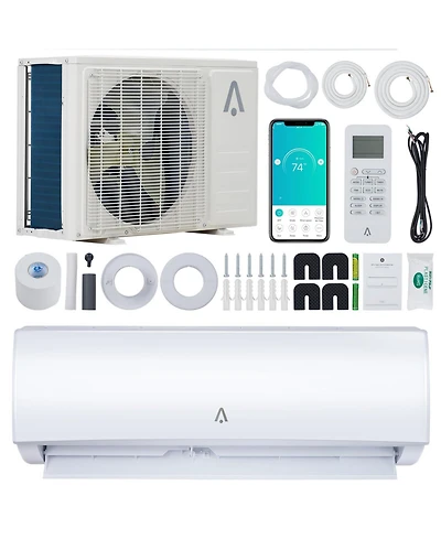 Xo 9000 Btu Mini Split Ac and Heat Pump, 19 SEER2 Inverter, WiFi and Alexa, 115V, Cools 450 Sq. Ft, Installation Kit