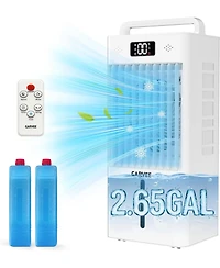 Xo 10L Evaporative Air Cooler, 3 Wind Speeds, 12H Timer, Remote Control, Portable Cooling Fan for Large Rooms, 120V