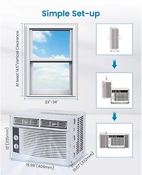 Xo 5000 Btu Window Ac Unit, Mechanical Control Air Conditioner, Cools 150 Sq. Ft, Low Noise, Easy Install Kit
