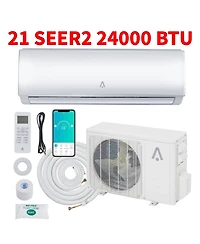 Xo 24000 Btu 21 SEER2 Wall-Mounted Mini Split Air Conditioner with Heat Pump and Installation Kit, Wifi Enabled, Cools Up to 1500 Sq.Ft. 208-230V