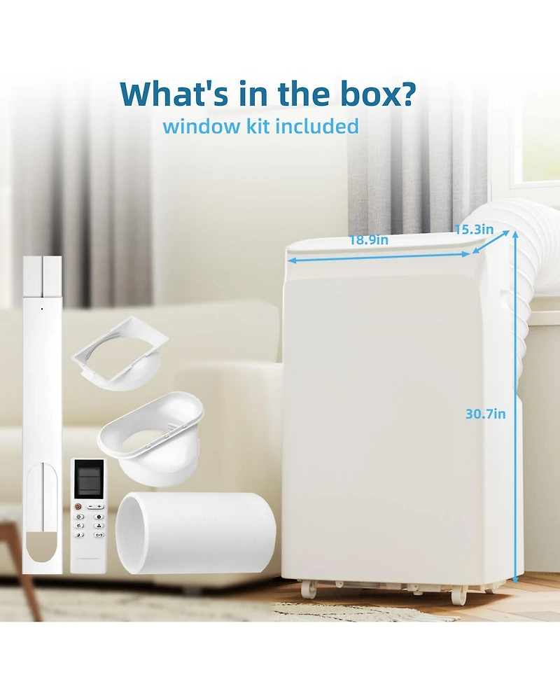 Xo 3-in-1 12,000 Btu Portable Air Conditioner with Dehumidifier, Fan, Remote, Sleep Mode, 24H Timer Cools up to 550 Sq.Ft.