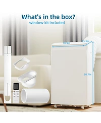 Xo 3-in-1 12,000 Btu Portable Air Conditioner with Dehumidifier, Fan, Remote, Sleep Mode, 24H Timer Cools up to 550 Sq.Ft.