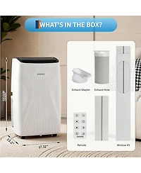 Xo 12000 Btu Efficient Portable Air Conditioner with Cooling and Dehumidification for Home or Office Cooling covers up to 550 sq.ft.