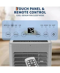 Xo 3-in-1 8000 Btu Portable Air Conditioner, Cools Up to 350 Sq.Ft. with Complete Installation Kit, Grey