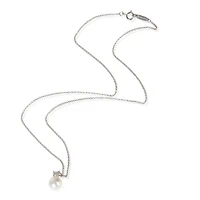 Pre-Owned Tiffany & Co White Gold Pearl and Diamond Signature Pendant