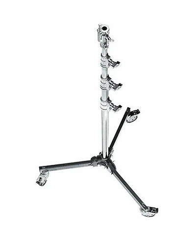 Avenger 11.15 inch Roller Stand 34 Folding Base, 5 Sections, 4 Risers, Chrome