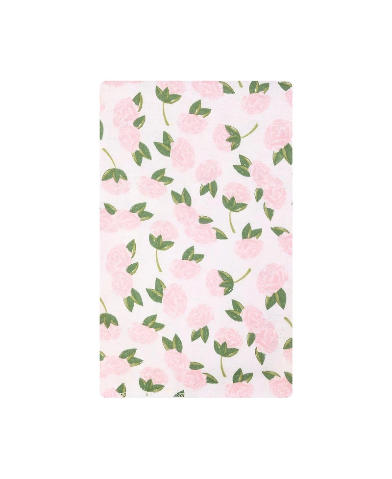 Hudson Baby Girl Cotton Poly Flannel Burp Cloths Bundle