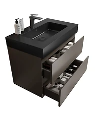 Sillysis 30" Floating Bathroom Vanity with Sink, Wall Mounted Modern Storage Cabinet without Faucet, Pre-Assembled