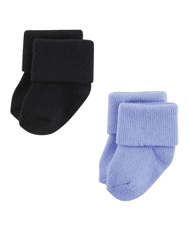 Hudson Baby Boys Cotton Rich Newborn and Terry Socks 12-Pack