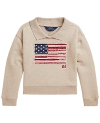 Polo Ralph Lauren Girls' 2T-6X Flag Terry Long-Sleeve Sweatshirt