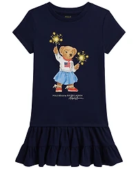 Polo Ralph Lauren Girls' 2T-6X Bear Tiered Short-Sleeve Dress