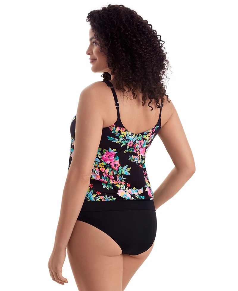 ShapeSolver Women's V-Neck Blouson Tankini Top