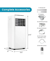 Ecooso 8000 Btu(Ashrae) Portable Air Conditioner with Remote Control