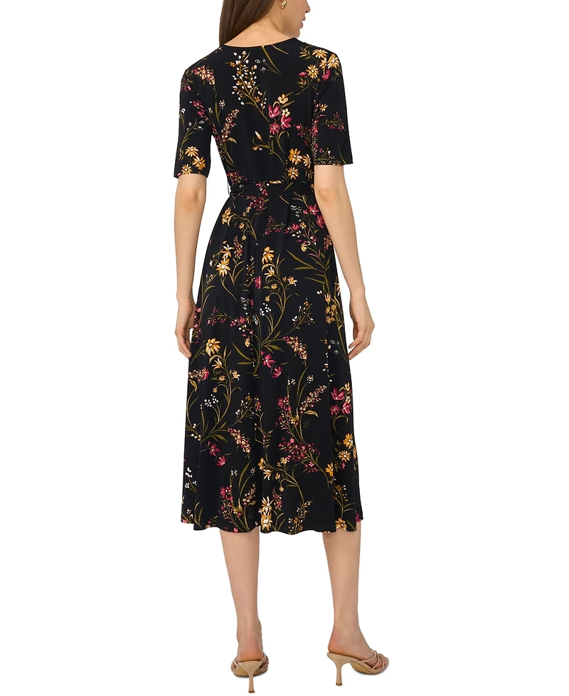 Msk Women's V-Neck Midi Dress