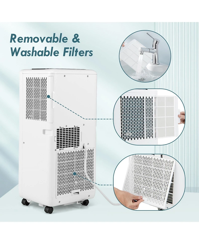 Ecooso 8000 Btu Portable Air Conditioner with Remote Control and Led Digital Display
