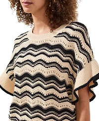 Tribal Women's Wave Jacquard Pullover Sweater
