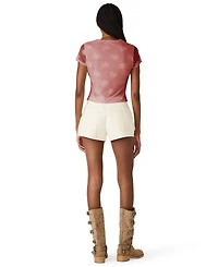 Steve Madden Women's Cropped Round Neck Top