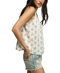 Lucky Brand Women's Scoop Neck Floral Printed Swing Tank Top
