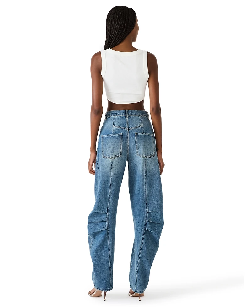 Steve Madden Women's Austin Loose Barrel Ankle Jeans