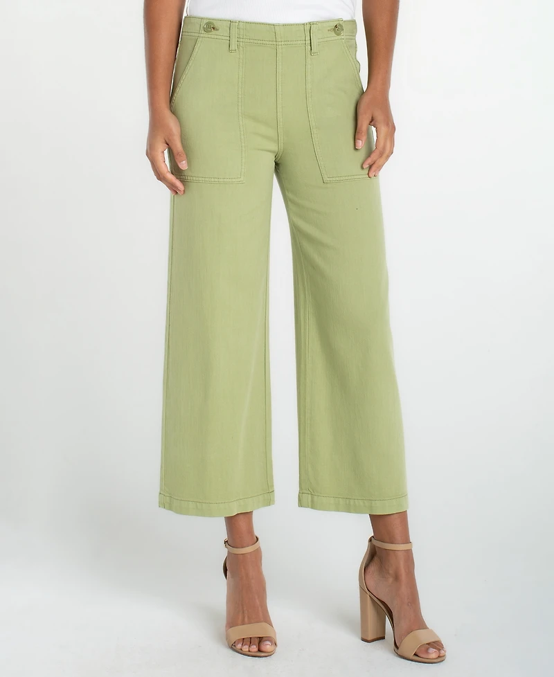 Liverpool Los Angeles Petite Wide-Leg Crop Pants