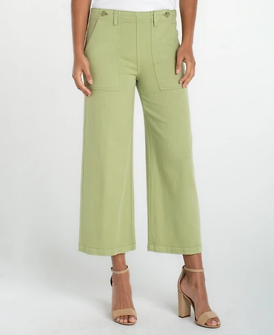 Liverpool Los Angeles Petite Wide-Leg Crop Pants
