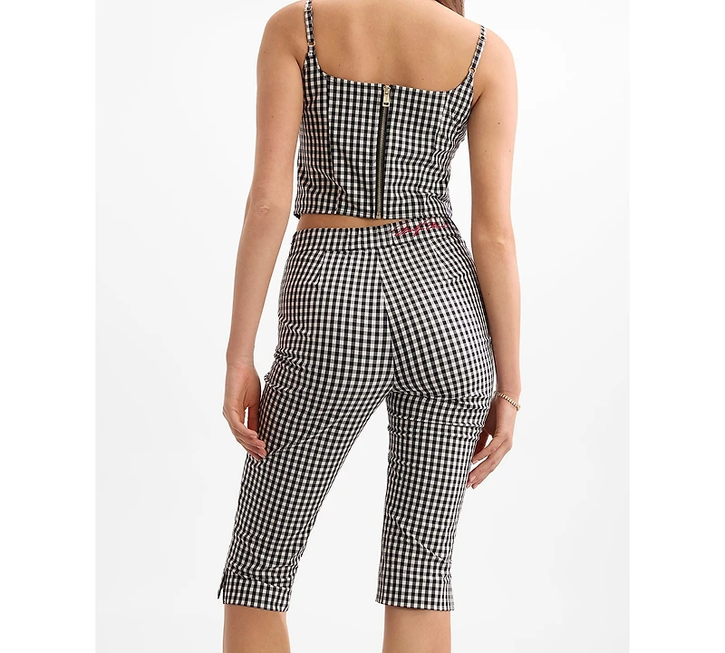 Guess Women's Marilyn Vichy Mid-Rise Capris