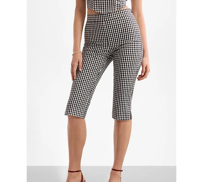 Guess Women's Marilyn Vichy Mid-Rise Capris