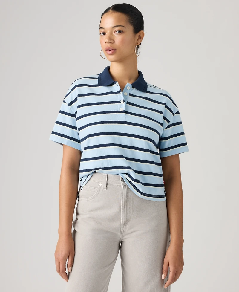 Levi's Women's Didion Rugby Short-Sleeve Collared Polo Shirt
