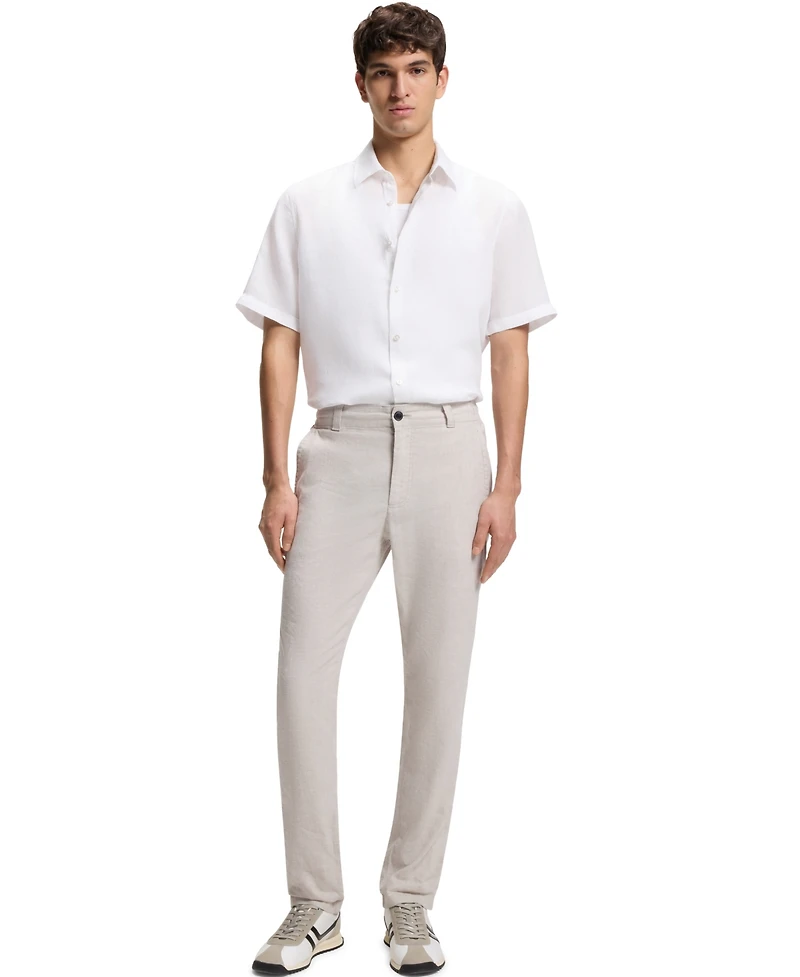 Boss by Hugo Boss Men's Linen Regular-Fit Short-Sleeved Shirt