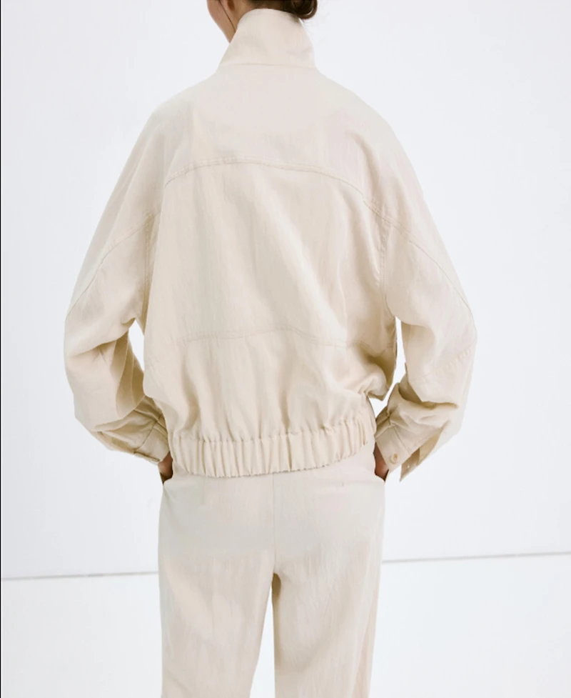 Mango Women's Lyocell Bomber Jacket
