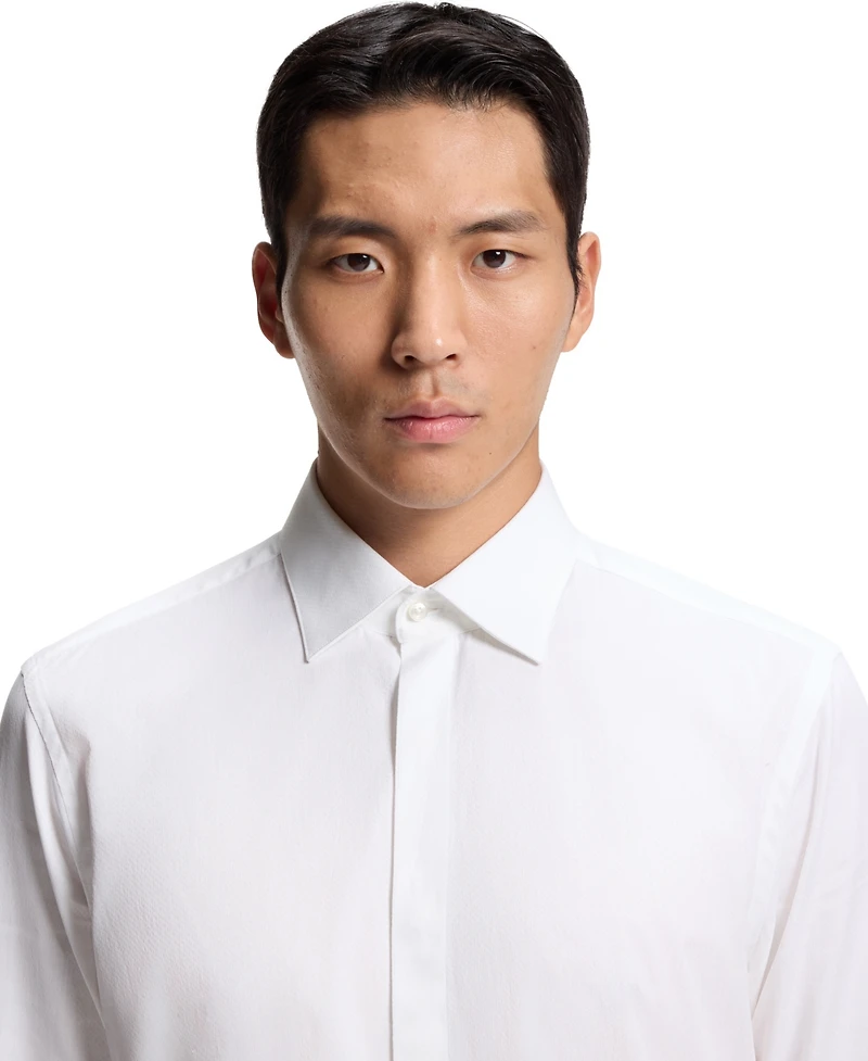 Boss by Hugo Men's Cotton Monogram-Jacquard Regular-Fit Dress Shirt