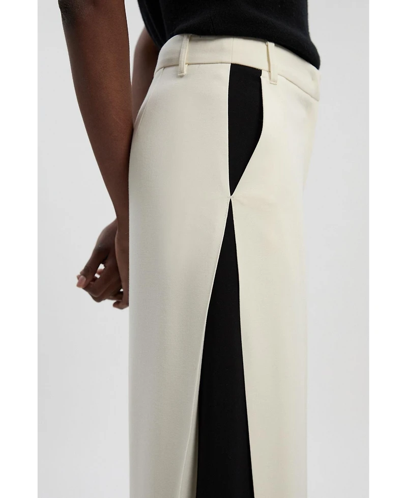 Karen Millen Women's Contrast Colour Wide Leg Trouser