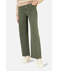 Yumi Women's Stretch Canvas Wide Leg Jeans
