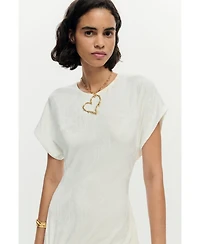 Desigual Women's Long white knit dress