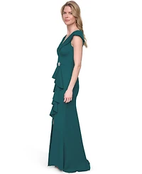 Jessica Howard Women's Scuba V-Neck Gown