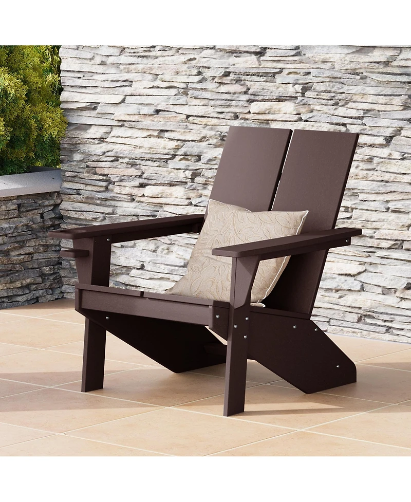 WestinTrends Outdoor Hdpe Modern Adirondack Chair with Cup Holder