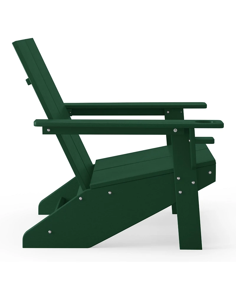 WestinTrends Outdoor Hdpe Modern Adirondack Chair with Cup Holder
