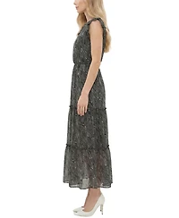 Ny Collection Petite Flutter Sleeve Tiered Dress