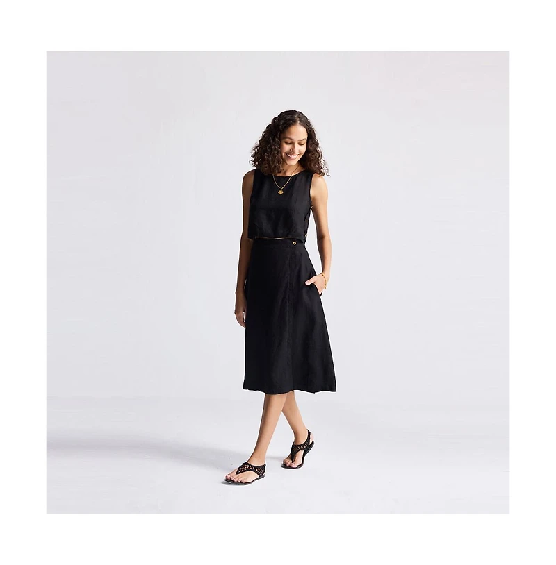 Reistor Women's Overlap Midi Skirt